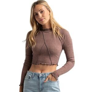 RSQ Womens Exposed Seam Mock Neck Tee - Small